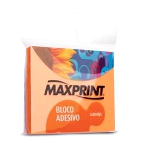 BLOCO ADESIVO 76x76mm LARANJA NEON C/ 100Fls - MAXPRINT