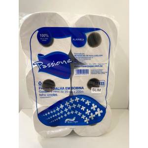 PAPEL TOALHA EM BOBINA ALAVANCA 20cm x 200m c/ 06 Rolos 20gr