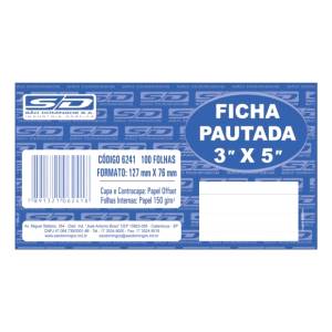 FICHA PAUTADA 3X5 C/ 100Fls. - SÃO DOMINGOS 