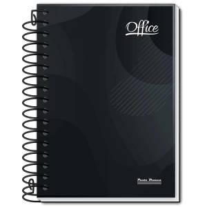 CADERNO UNIVERSITÁRIO PRETO 80Fls OFFICE - PAUTA BRANCA 