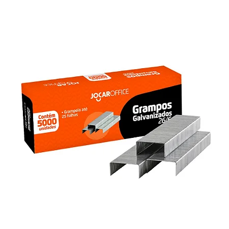 GRAMPO 26/6 C/ 5.000 Unid. GALVANIZADO - JOCAR OFFICE LEONORA