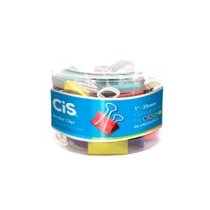 PRENDEDOR DE PAPEL 25mm C/ 48 Unid. COLOR - CIS SERTIC