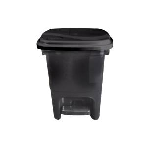 LIXEIRA C/ PEDAL 15L PRETA PLASVALE 