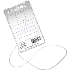 CRACHÁ IDENTIFICADOR VERTICAL C/ CORDÃO SILICONE 120x80mm TRANSPARENTE - ACP