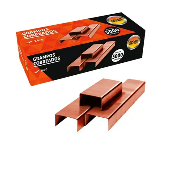 GRAMPO 26/6 C/ 5.000 Unid. COBREADO - JOCAR OFFICE LEONORA