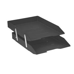 CAIXA CORRESPONDÊNCIA ACRÍLICA DUPLA ARTICULADA PRETA - ACRIMET