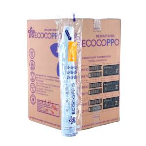 COPO DESCARTÁVEL PLÁSTICO 180ml BRANCO c/ 100unid. Ecocoppo 