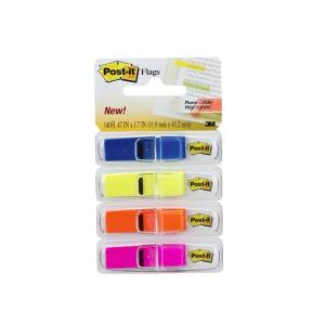 MARCADOR DE PAGINA SETA 11,9X43,2mm 4 CORES NEON C/ 140Fls POST-IT 3M